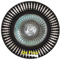 Точечный светильник De Fran FT 9943 "Круг с алмазной нарезкой" черный MR16 1 x 50 вт