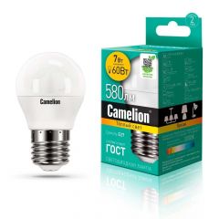 Лампа светодиодная Camelion E27 7W 3000K LED7-G45/830/E27 12070