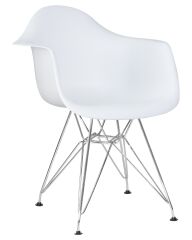 Стул обеденный Dobrin LMZL-PP620B DAW CHROME, ножки хром, цвет сиденья белый