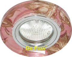 Точечный светильник De Fran FT 896 с торцевой светодиодной подсветкой хром + золотой узор LED/MR16