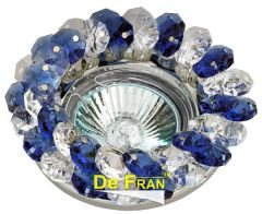 Точечный светильник De Fran FT 860 CHb "Стекло с камнями" хром + синий MR16 1 x 50 вт