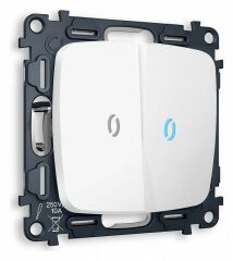 Выключатель проходной двухклавишный с подсветкой без рамки Ambrella Volt Quant MO124040