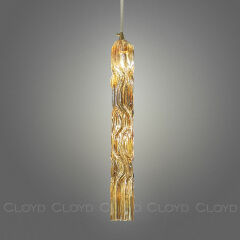 Подвесной светильник Cloyd ICEBERG-B P1 / Ø5 см - латунь - янтарное стекло (арт.11640)