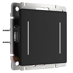 Werkel Сенсорный выключатель двухклавишный с подсветкой (черный) W4522008