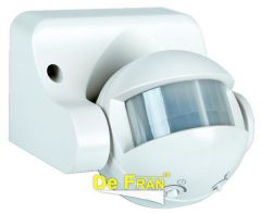Датчик движения De Fran HR-S3 Датчик освещения, радиус действия – 12м, диапазон обзора - 180 белый