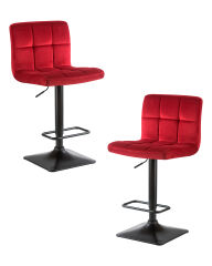 Набор 2 шт Стул барный Dobrin DOMINIC, бордо велюр (MJ9-43)