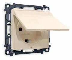 Розетка с заземлением и со шторкой, без рамки с крышкой Ambrella Volt Quant MA328010