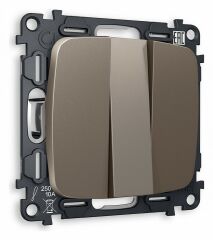 Выключатель трехклавишный без рамки Ambrella Volt Quant MO635010