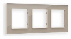 Рамка на 3 поста Ambrella Volt Platos Стекло натуральное AF380603