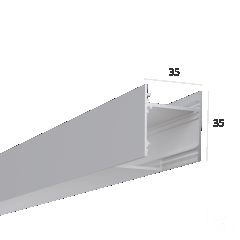  6063 Алюминиевый LED профиль LINE 3535 ral9003 LT70 (с экраном) — 3000мм