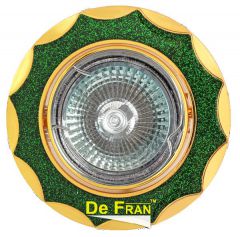 Точечный светильник De Fran FT 837A g "Поворотный в центре" золото + зеленый MR16 1 x 50 вт