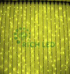 Гирлянда Rich LED Занавес 2*3 м, колпачок, ЖЕЛТЫЙ, черный провод
