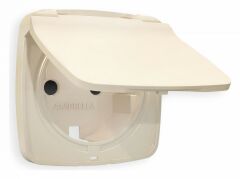 Накладка для розетки влагозащищенной с заземлением и со шторками с крышкой Ambrella Volt Quant OP3280