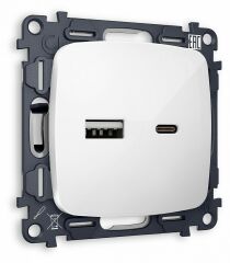 Розетка 2хUSB type A и C без рамки Ambrella Volt MO MO111010