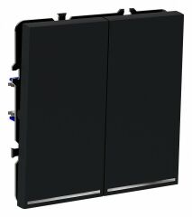 Выключатель проходной двухклавишный с подсветкой без рамки Voltum S70 VLS020407