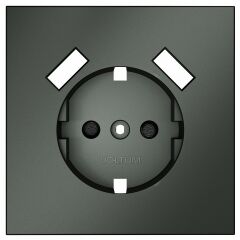 Накладка для розетки с заземлением и со шторками и 2хUSB type A Voltum S70 VLS000906