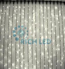 Гирлянда Rich LED Занавес 2*2 м, колпачок, ТЕПЛ. БЕЛЫЙ, белый провод