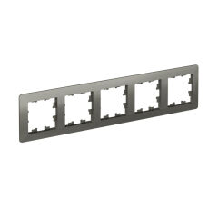  Systeme Electric ATLASDESIGN AIR 5-постовая РАМКА, СТАЛЬ/дымчатый черный