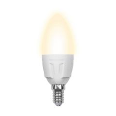 Лампа светодиодная Volpe LED-C37-6W/WW/E14/FR/O картон