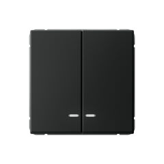  Systeme Electric ARTGALLERY 2-клавишный ВЫКЛЮЧАТЕЛЬ с подсветкой, сх.5а, 10АХ, механизм, быстрозажим. клем., КАРБОН