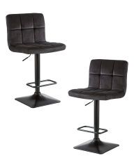 Набор 2 шт Стул барный Dobrin DOMINIC, черный велюр (MJ9-101)