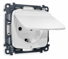 Розетка влагозащищенная с заземлением и со шторкой, без рамки с крышкой Ambrella Volt Quant MO128010