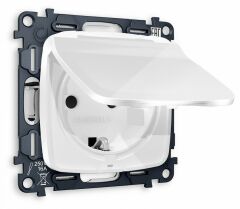 Розетка с заземлением и со шторкой, без рамки с крышкой Ambrella Volt MO MO108010