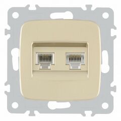 Розетка двойная RJ-11 и Ethernet RJ-45, без рамки Arte Milano am-205 205.44-1.shampan