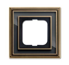 Рамка 1-постовая ABB Dynasty латунь античная/черное стекло 2CKA001754A4585