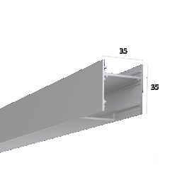  6063 Алюминиевый LED профиль LINE 3535 RAW LT70 (с экраном) — 3000мм
