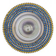 Точечный светильник De Fran FT 510 зеркальный со стразами хром зеркальный + стразы синие MR16 1 x 50 вт