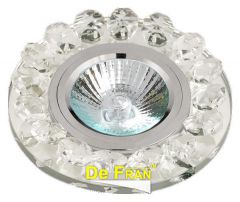 Точечный светильник De Fran FT 850 с "Стекло с камнями" хром + прозрачное стекло MR16 1 x 50 вт