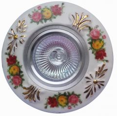 Точечный светильник De Fran FT 815 хром + цветы керамика MR16 1 x 50 вт