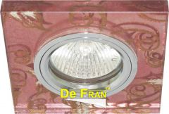 Точечный светильник De Fran FT 895 с торцевой светодиодной подсветкой хром + золотой узор LED/MR16