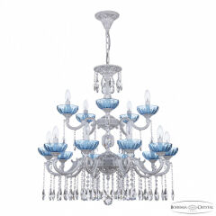 Подвесная люстра Bohemia Ivele Crystal AL7801 AL78101/10+5/250/2D A WMN P Aquamarine/M-1H