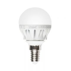 Лампа светодиодная Uniel LED-G45-6W/NW/E14/FR ALM01WH пластик