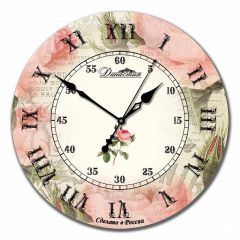  Династия Настенные часы (33x33x4 см) Роза ретро 02-018