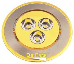Точечный светильник De Fran FT 903 LED SNG светодиодный поворотный, с ПРА и LED сатин-никель + золото, спектр теплый белый 3100К LED 3 x 1 вт