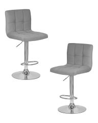 Набор 2 шт Стул барный Dobrin CANDY, серый велюр (MJ9-75)
