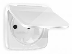 Накладка для розетки влагозащищенной с заземлением и со шторками с крышкой Ambrella Volt Quant OP1080