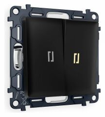 Выключатель проходной двухклавишный с подсветкой Ambrella Volt Quant MA804030