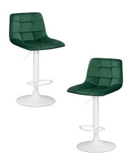 Набор 2 шт Стул барный Dobrin TAILOR WHITE, зеленый велюр (MJ9-88)