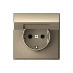  Systeme Electric ARTGALLERY РОЗЕТКА с заземл. со шторк. с крышк., 16А, IP20, механизм, быстрозажим. клем., ШАМПАНЬ