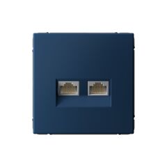  Systeme Electric ARTGALLERY РОЗЕТКА двойная компьютерная RJ45+RJ45, кат. 5е, механизм, АКВАМАРИН