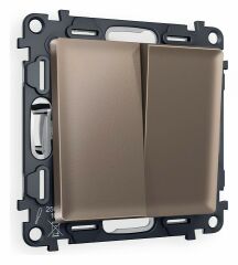 Выключатель двухклавишный без рамки Ambrella Volt Quant MA633020