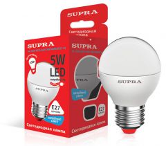 Лампа светодиодная Supra SL-LED-ECO-G45-5W/4000/E27-N Тип - G45, мощность 5 ватт, холодный свет, цоколь Е27