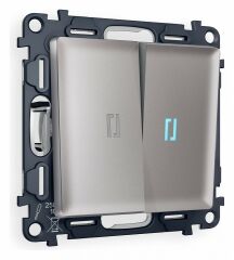 Выключатель проходной двухклавишный с подсветкой Ambrella Volt Quant MA504040