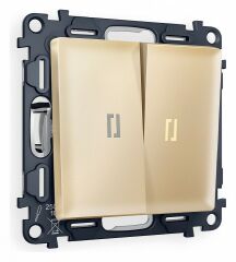 Выключатель проходной двухклавишный с подсветкой Ambrella Volt Quant MA604030