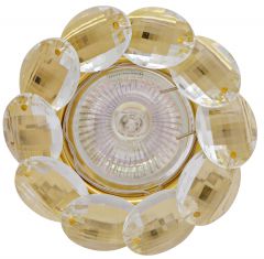 Точечный светильник De Fran FT 499 GCL зеркальный золото + прозрачные кристаллы MR16 1 x 50 вт