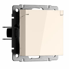  Werkel W1171262/ Розетка с заземлением и шторками c крышкой IP44 N (айвори матовый) W1171262